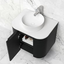 Bondi 600mm Wall Hung Single Vanity with Pure White Countertop